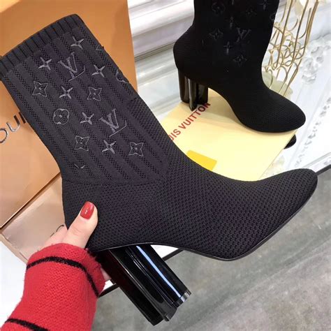 louis vuitton boots with patterned heels